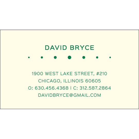 Row of Dots Business Cards - Raised Ink